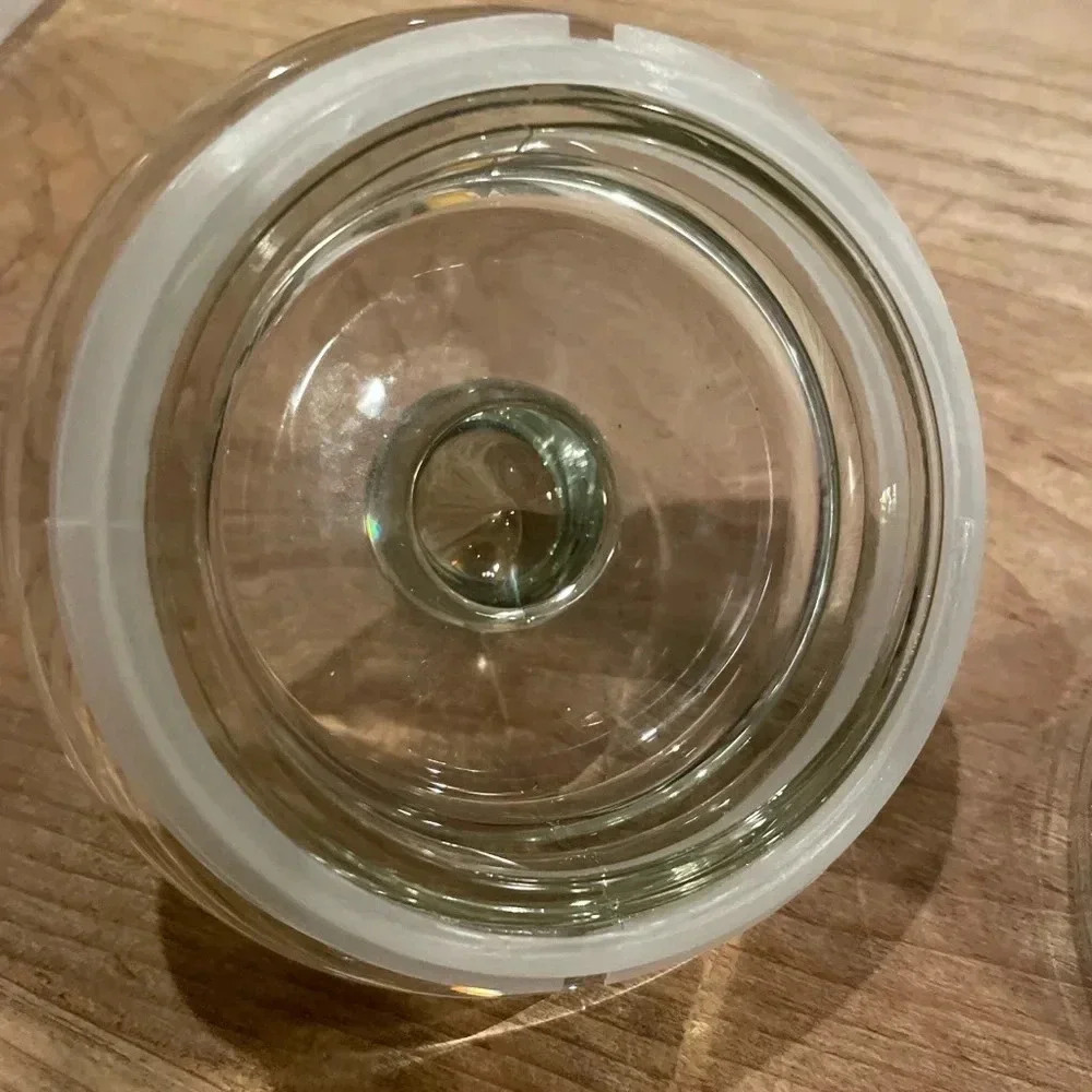 Vintage Apothecary Glass Jar with Peacock Feather Design/Medicinal/Beauty Jar - Picture 5 of 12
